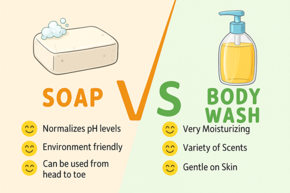 Soap Vs body Wash