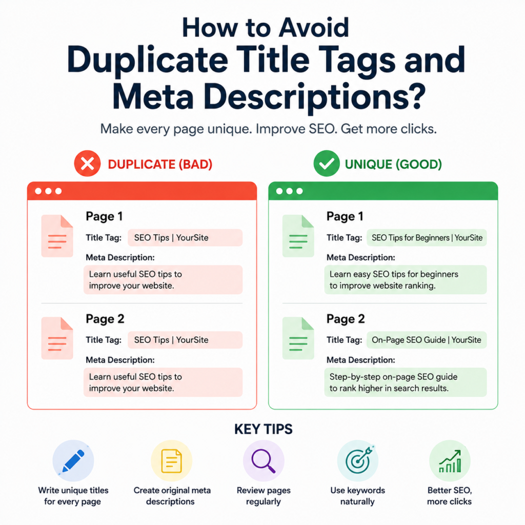 How to Avoid Duplicate Title Tags and Meta Descriptions?