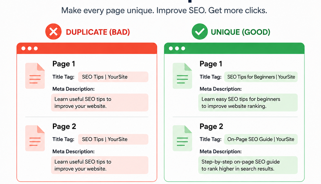 How to Avoid Duplicate Title Tags and Meta Descriptions?