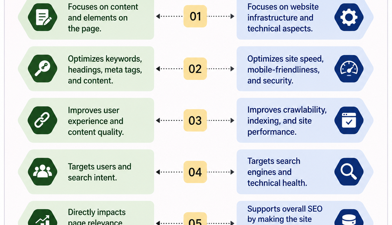 on page vs technical seo