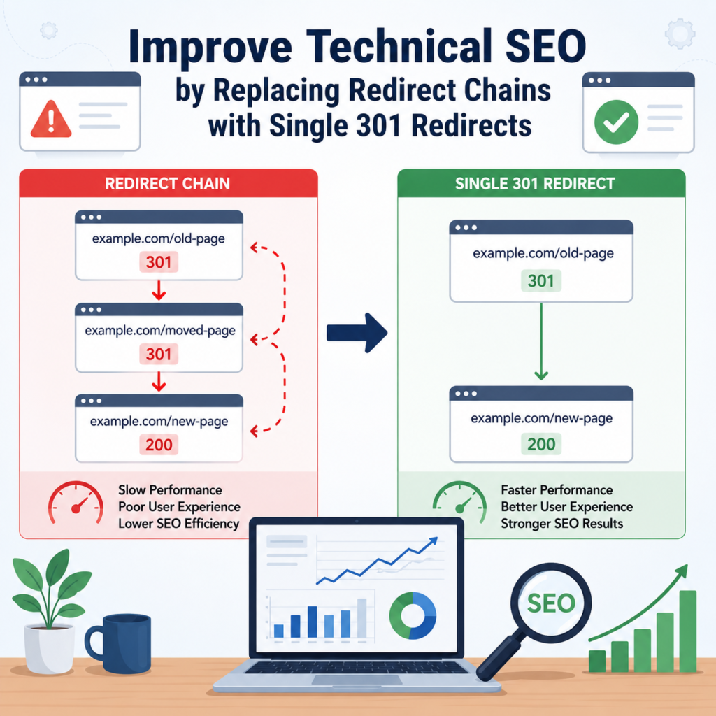 Improve Technical SEO by Replacing Redirect Chains with Single 301 Redirects