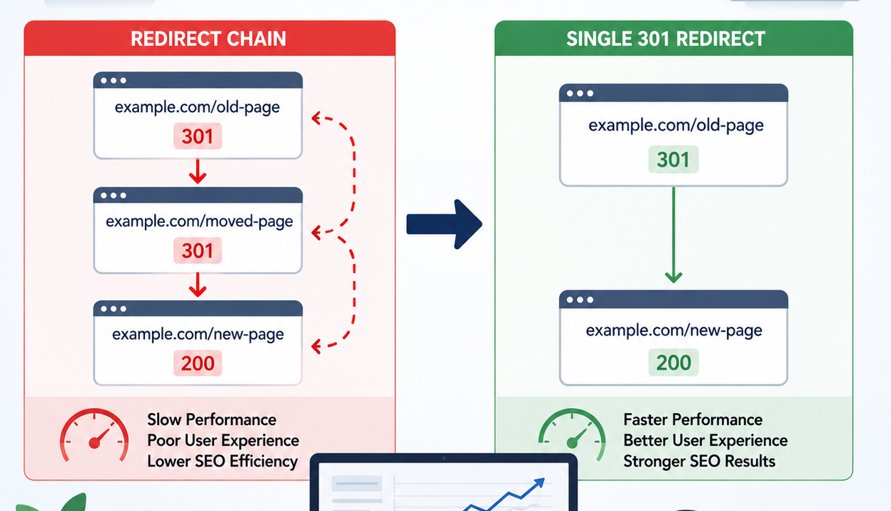 Improve Technical SEO by Replacing Redirect Chains with Single 301 Redirects